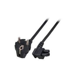 ACT Powercord mains connector Schuko CEE 7/7 male (angled) - C5 (angled) IEC 1m Black