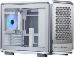COOLER MASTER Ház Mini-ITX/Micro-ATX  MasterFrame 400 Mesh Silver, Tápegység nélkül, ezüst