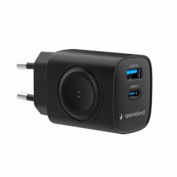 Gembird 2-in-1 20W Apple Watch + phone fast charger Black