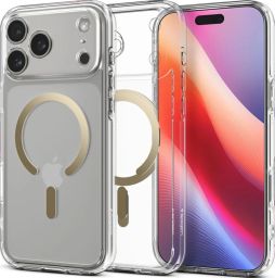 Spigen Ultra Hybrid MagSafe case for iPhone 17 Pro Clear Gold
