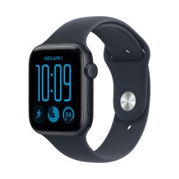 Apple Watch SE3 v2 GPS 44mm Midnight Aluminium Case with Navy Blue Sport Band - M/L