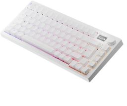 BIL AVAX GM02 PRO Fehér 75% Gasket RGB tri-mode mechanikus billentyűzet Gateron sárga switch, magyar kiosztás