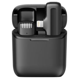 Ulanzi J11 vezeték nélküli Lavalier mikrofon, 1 mikrofon és 1 vevő, lighting csatlakozás, fekete