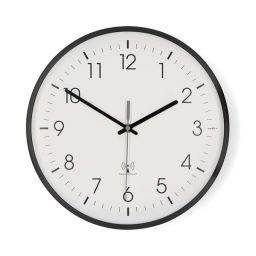 Nedis CLWA6226BK rádióvezérelt óra, 30 cm átmérő,  műanyag, csendes szerkezet