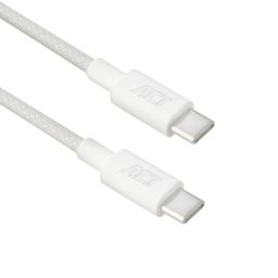 ACT USB 2.0 60W charging/data cable USB-C to USB-C 1m White