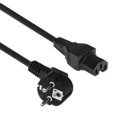ACT Powercord mains connector Schuko CEE 7/7 male (angled) - C15 IEC 60320 1,5m Black