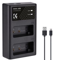 K&F Concept hordozható dupla LC-E17 akkumulátor töltő, USB-C, 2db LP-E17 akkumulátorhoz