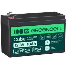 Green Cell LFPGC12V10AH CUBE Akkumulátor LiFePO4 10Ah 12.8V 128Wh Lítium-vas-foszfát hoz vészvilágítás és áramellátás, riasztóközpontok