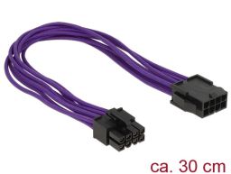 DeLock Extension Power cable 8 pin EPS male > 8 pin EPS female textile shielding purple