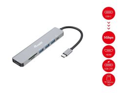 EQuip USB-C 7 in 1 Multifunctional Adapter, HDMI 4K/60Hz, USB 3.2 Gen1 x 3 , TF/MICRO SD, 100W USB PD