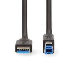 Nedis USB 3.2 Gen 1 USB-A Male USB-B Male 5 Gbps USB Cable 2m Black