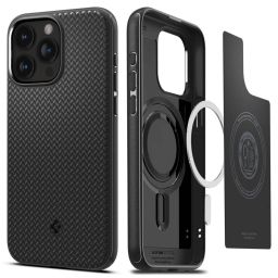 Spigen iPhone 15 Pro Max Case Mag Armor (MagFit) Matte Black