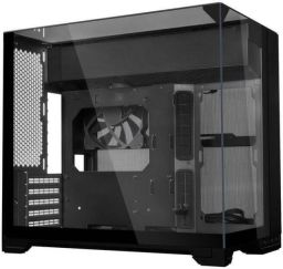 Lian Li O11 Vision-M számítógépház - micro-ATX, edzett üveg, kétkamrás, fekete