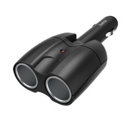 Hama 2-Way Distributor for Cigarette Lighter Socket 180° Articulated Plug 12V Black