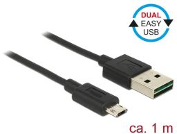 DeLock EASY-USB 2.0 Type-A male > EASY-USB 2.0 Type Micro-B male 1m cable Black