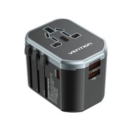 Vention 3-Port USB (C+C+A) Universal Travel Adapter (20W/18W/18W)