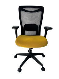 Aarven, Fekete/Sárga, 4D kartámasz, Deréktámasz, irodai szék