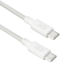 ACT USB 2.0 60W charging/data cable USB-C to USB-C 2m White