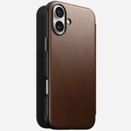Nomad Modern Leather Folio for iPhone 16 Plus Brown