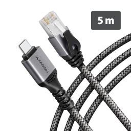 AXAGON ADE-CM30 USB-C Gigabit Ethernet adapter with integrated CAT6 RJ-45 network cable 5m Black