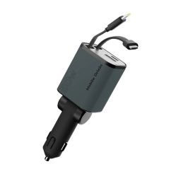 Mobile Origin 4in1 50W Car Charger CA28 - USB-C+USB-A, USB-C and Lightning Cable Space Gray