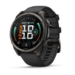 Garmin Fenix 9 47mm AMOLED Carbon Gray DLC Titanium with Black Silicone Band