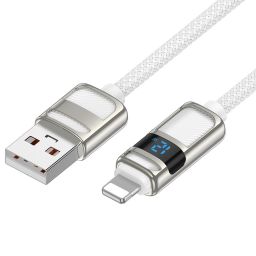 Hoco U137 USB-A to USB-C charging data cable with display 1,2m White