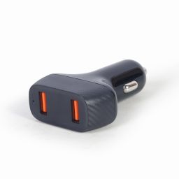 GEMBIRD 2-port USB car fast charger, QC3.0, 36 W, black TA-U2QC3-CAR-01