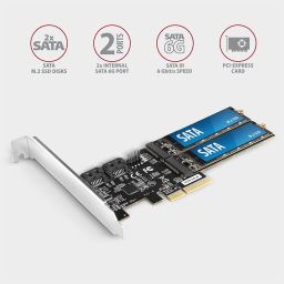 AXAGON PCES-SA4M2 PCIe 2x SATA 6G + 2x SATA M.2