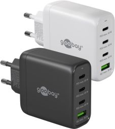 USB hálózati gyorstöltő 1xQC 3.0 (30W) + 3xUSB-C 3.1 (68W) fekete GOOBAY(64819)