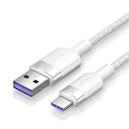 Vention USB 2.0 A Male to C Male 6A Aluminum Alloy Type cable 2m White