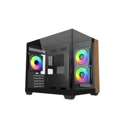 Cooler Master Elite 481 Wood Tempered Glass Black