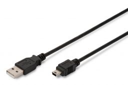 Assmann USB 2.0 connection cable, type  A - mini B (5pin)