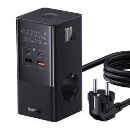 Baseus PowerCombo 100W hálózati töltő és elosztó Black