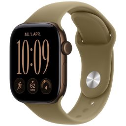 Apple Watch Series 12 GPS 42mm Dark Bronz Aluminium Case with Olive Sport Band