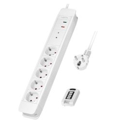 Logilink Hálózati Elosztó Távirányítóval 5DIN 1,5m White