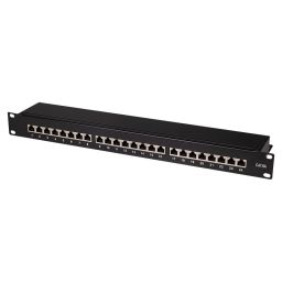 Logilink Cat.6A Patch Panel 24 ports shielded 19 inch rack mount Black
