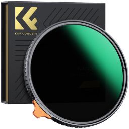 K&F Concept NANO-X Slim, HD, VARIO ND 2-400 változtatható szürkeszűrő, vízlepergető, karcálló, 55mm