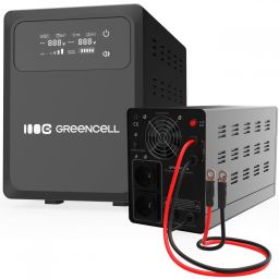 Green Cell UPSLPPC500 Szünetmentes tápegység AVR UPS 800VA 500W PowerCore 12 VDC LCD kijelzővel