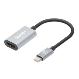 Manhattan 4K@60Hz USB-C to HDMI Adapter Aluminum Grey
