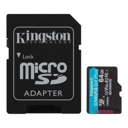Kingston 64GB microSDXC Canvas Go Plus Gen4 Class 10 UHS-I U3 + adaper