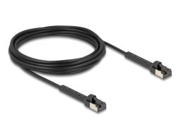 Delock RJ45 vékony hálózati kábel Cat.6A U/FTP hajlítható fekete 5 m hosszú