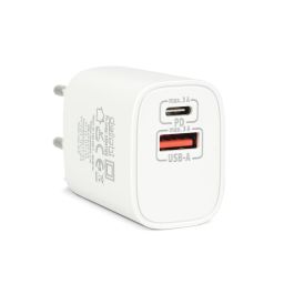 Delight USB Type-C + USB A PD20W Fast charger 20W White