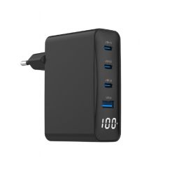 Gembird 4-port 100W GaN USB fast charger LCD Black