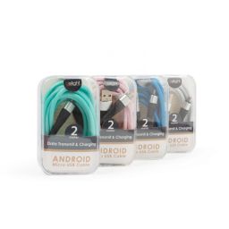 Delight Android adatkábel szövet bevonat 2m (vegyes szín)