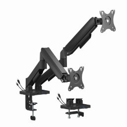 Gembird MA-DA2U-01 2-Display Mounting Arm with USB ports 17”-32” Black