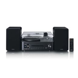 Lenco MC-760BK Hi-Fi Stereo System with Record Player and Speakers Black
