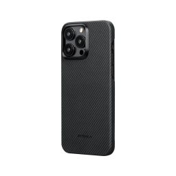 Pitaka MagEZ 4 600D case for iPhone 15 Pro Max Black/Grey Twill