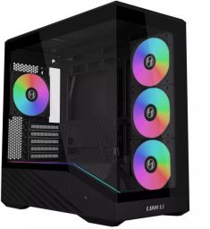 Lian Li Vector V100R Mini számítógépház - Micro-ATX, edzett üveg, 4db ARGB PWM ventilátor, fekete