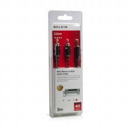 Belkin Portable Y Audio Cable 2m Gold Connector Black
